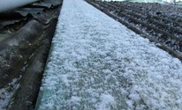 Cidades do interior do RS têm neve e geada nesta quarta-feira (Stéfano Cardoso/VC no G1)