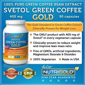 SVETOL Green Coffee Bean Extract, 400mg, 90 Vegetarian Capsules (The ONLY Product with 400mg of Clinically-Proven Svetol per Capsule - The Gold Standard Extract Proven in 8 Research Studies)